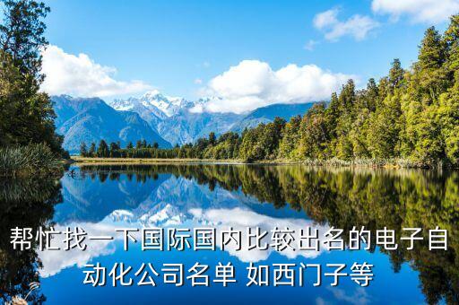 幫忙找一下國際國內比較出名的電子自動化公司名單 如西門子等