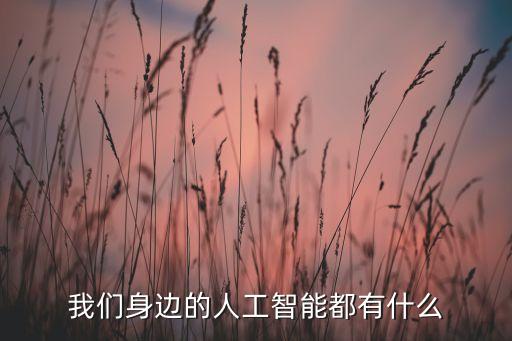 我們身邊的人工智能都有什么