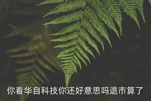 你看華自科技你還好意思嗎退市算了