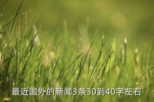 最近國外的新聞3條30到40字左右