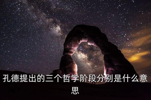 孔德提出的三個哲學(xué)階段分別是什么意思