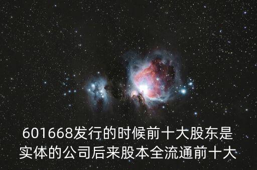 601668發(fā)行的時候前十大股東是實體的公司后來股本全流通前十大