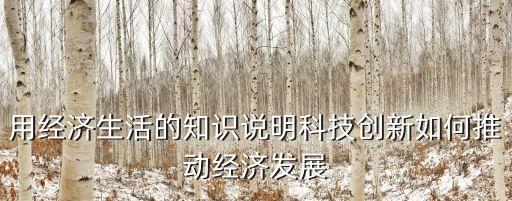 用經(jīng)濟(jì)生活的知識說明科技創(chuàng)新如何推動經(jīng)濟(jì)發(fā)展