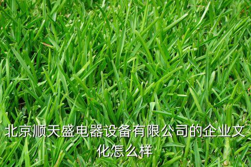 北京順天盛電器設(shè)備有限公司的企業(yè)文化怎么樣