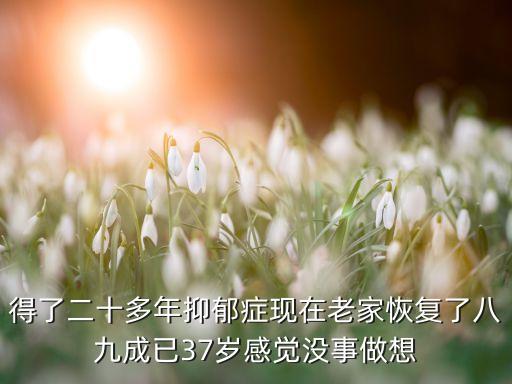 得了二十多年抑郁癥現(xiàn)在老家恢復(fù)了八九成已37歲感覺沒事做想