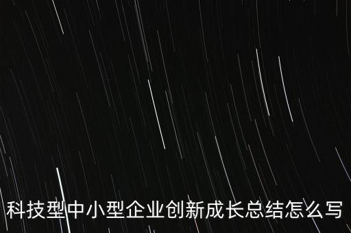 科技型中小型企業(yè)創(chuàng)新成長總結(jié)怎么寫