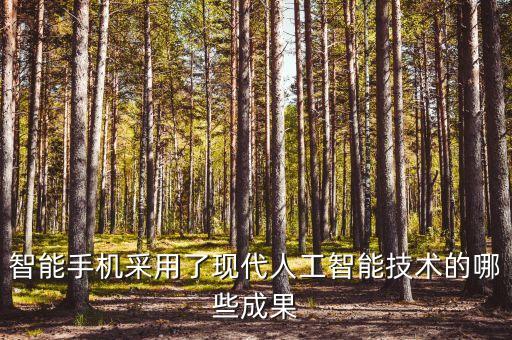 智能手機(jī)采用了現(xiàn)代人工智能技術(shù)的哪些成果