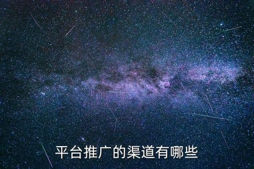 平臺推廣的渠道有哪些