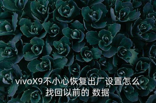 vivoX9不小心恢復(fù)出廠設(shè)置怎么找回以前的 數(shù)據(jù)