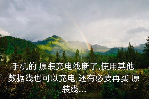 手機(jī)的 原裝充電線斷了,使用其他 數(shù)據(jù)線也可以充電,還有必要再買 原裝線...
