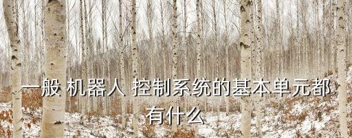 一般 機(jī)器人 控制系統(tǒng)的基本單元都有什么
