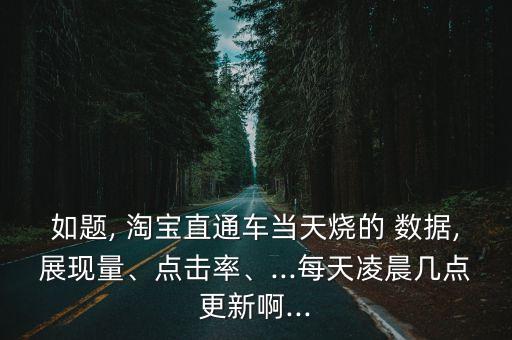 如題, 淘寶直通車當天燒的 數據,展現量、點擊率、...每天凌晨幾點更新啊...
