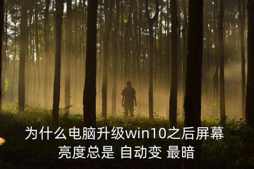 為什么電腦升級(jí)win10之后屏幕 亮度總是 自動(dòng)變 最暗