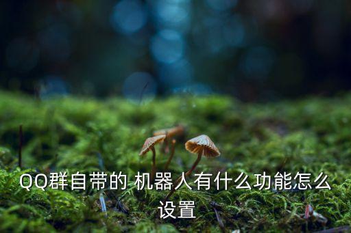 QQ群自帶的 機(jī)器人有什么功能怎么 設(shè)置