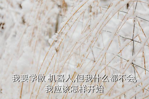 我要學(xué)做 機(jī)器人,但我什么都不會,我應(yīng)該怎樣開始