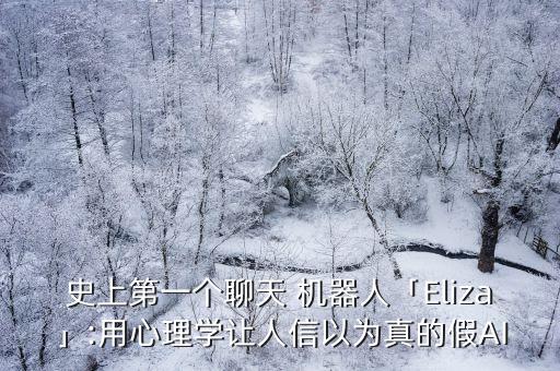 史上第一個(gè)聊天 機(jī)器人「Eliza」:用心理學(xué)讓人信以為真的假AI