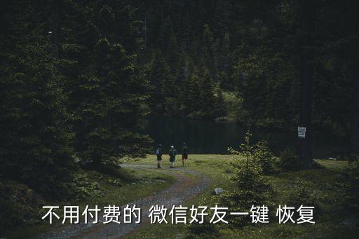 不用付費(fèi)的 微信好友一鍵 恢復(fù)