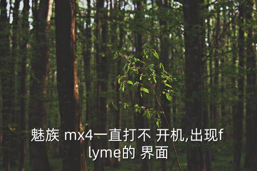 魅族 mx4一直打不 開機,出現(xiàn)flyme的 界面