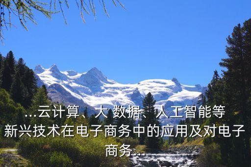 ...云計算、大 數(shù)據(jù)、人工智能等新興技術(shù)在電子商務中的應用及對電子商務...