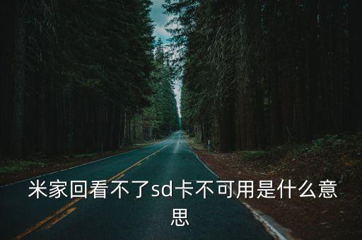  米家回看不了sd卡不可用是什么意思