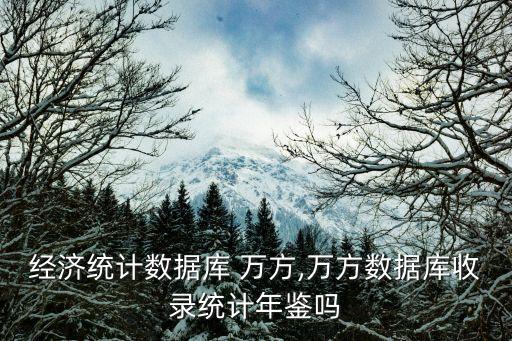 國(guó)家經(jīng)濟(jì)統(tǒng)計(jì)數(shù)據(jù)庫(kù) 萬(wàn)方,萬(wàn)方數(shù)據(jù)庫(kù)收錄統(tǒng)計(jì)年鑒嗎