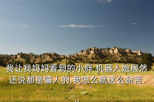 我讓我媽媽看到的小胖 機(jī)器人她居然還說都是騙人的,我怎么就這么命苦...
