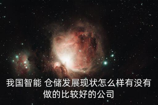 我國智能 倉儲發(fā)展現(xiàn)狀怎么樣有沒有做的比較好的公司