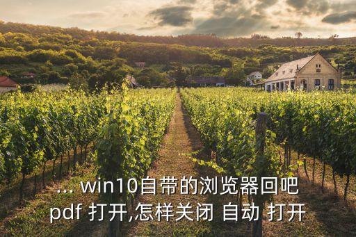 ... win10自帶的瀏覽器回吧pdf 打開,怎樣關(guān)閉 自動(dòng) 打開