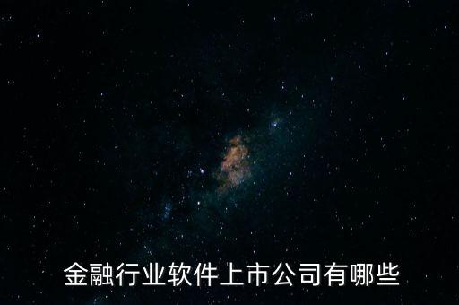  金融行業(yè)軟件上市公司有哪些