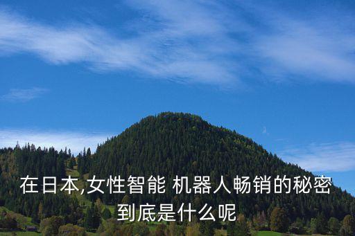 在日本,女性智能 機(jī)器人暢銷的秘密到底是什么呢