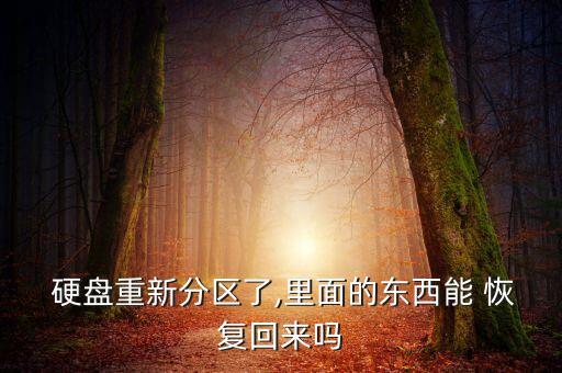  硬盤重新分區(qū)了,里面的東西能 恢復(fù)回來嗎