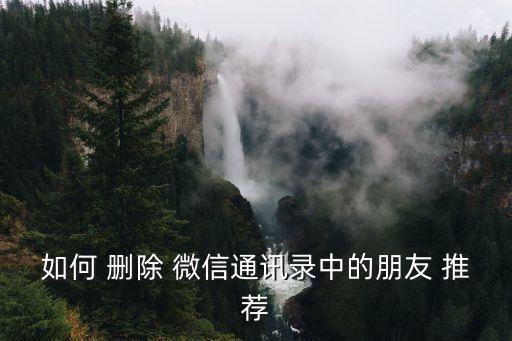 如何 刪除 微信通訊錄中的朋友 推薦