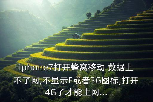 iphone7打開(kāi)蜂窩移動(dòng) 數(shù)據(jù)上不了網(wǎng),不顯示E或者3G圖標(biāo),打開(kāi)4G了才能上網(wǎng)...