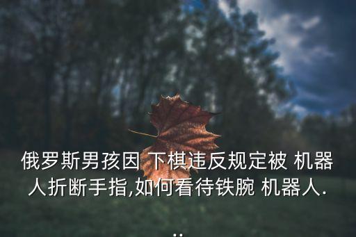 俄羅斯男孩因 下棋違反規(guī)定被 機(jī)器人折斷手指,如何看待鐵腕 機(jī)器人...
