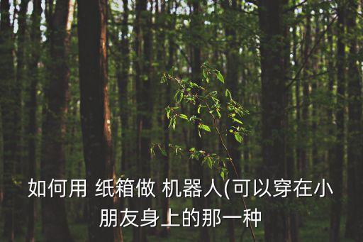 如何用 紙箱做 機(jī)器人(可以穿在小朋友身上的那一種