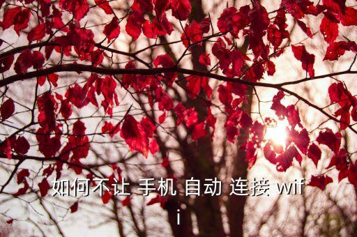 如何不讓 手機(jī) 自動(dòng) 連接 wifi