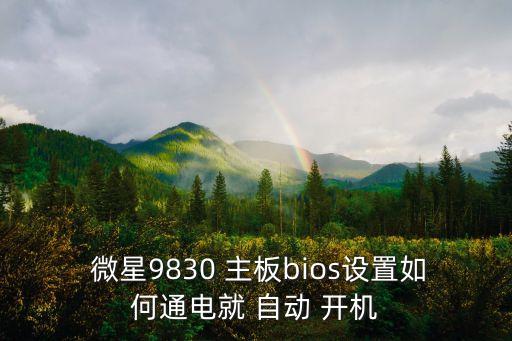  微星9830 主板bios設(shè)置如何通電就 自動 開機(jī)