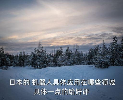  日本的 機(jī)器人具體應(yīng)用在哪些領(lǐng)域具體一點(diǎn)的給好評(píng)