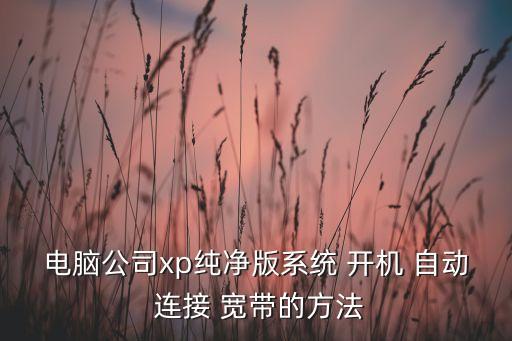 電腦公司xp純凈版系統(tǒng) 開機(jī) 自動(dòng) 連接 寬帶的方法