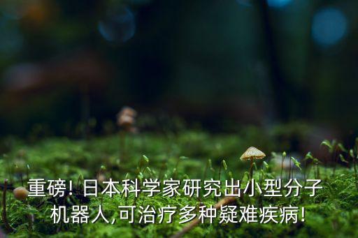 重磅! 日本科學(xué)家研究出小型分子 機(jī)器人,可治療多種疑難疾病!
