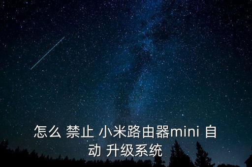 怎么 禁止 小米路由器mini 自動 升級系統