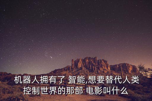  機器人擁有了 智能,想要替代人類控制世界的那部 電影叫什么