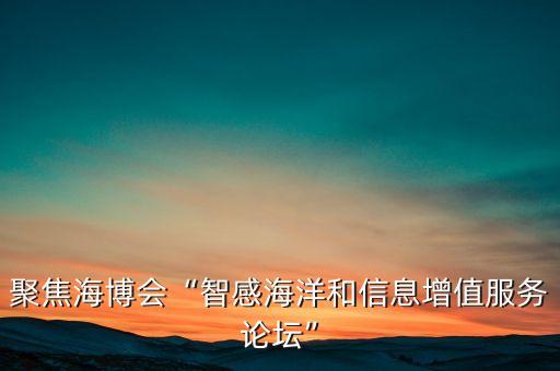 聚焦海博會(huì)“智感海洋和信息增值服務(wù)論壇”