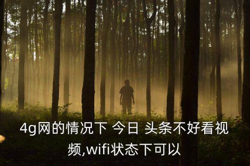 4g網(wǎng)的情況下 今日 頭條不好看視頻,wifi狀態(tài)下可以