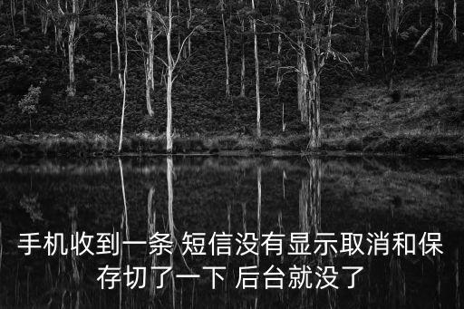 手機(jī)收到一條 短信沒(méi)有顯示取消和保存切了一下 后臺(tái)就沒(méi)了