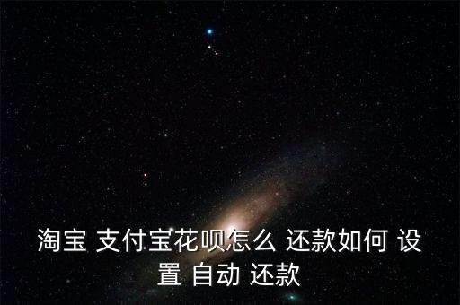 淘寶 支付寶花唄怎么 還款如何 設置 自動 還款