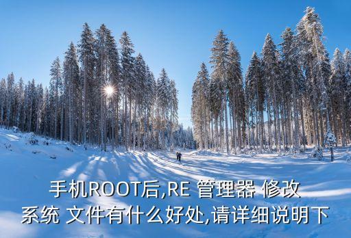 手機ROOT后,RE 管理器 修改系統(tǒng) 文件有什么好處,請詳細說明下