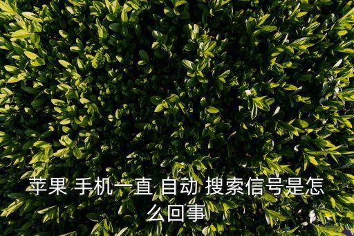 蘋果 手機(jī)一直 自動 搜索信號是怎么回事