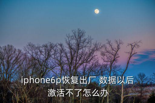 iphone6p恢復(fù)出廠 數(shù)據(jù)以后 激活不了怎么辦