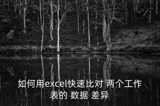 如何用excel快速比對 兩個工作表的 數(shù)據(jù) 差異